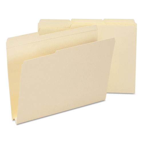 Expandable Heavyweight File Folders, 1/3-Cut Tabs: Assorted, Letter Size, 1.5" Expansion, Manila, 50/Box