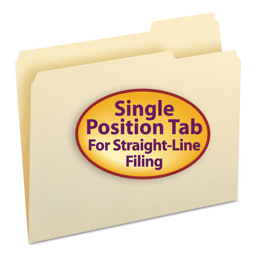 Manila File Folders, 1/3-Cut Tabs, Right Position, Letter Size, 100/Box | by Plexsupply