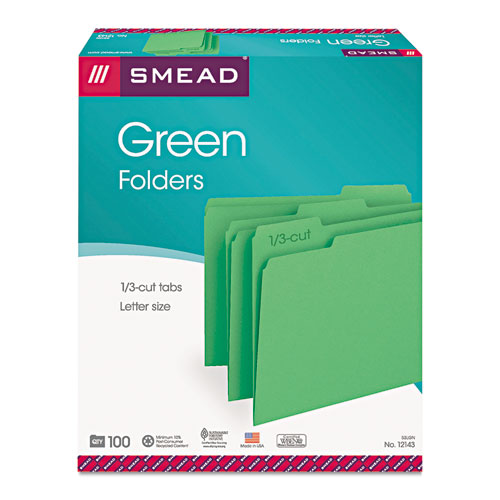 Colored File Folders, 1/3-Cut Tabs: Assorted, Letter Size, 0.75 ...