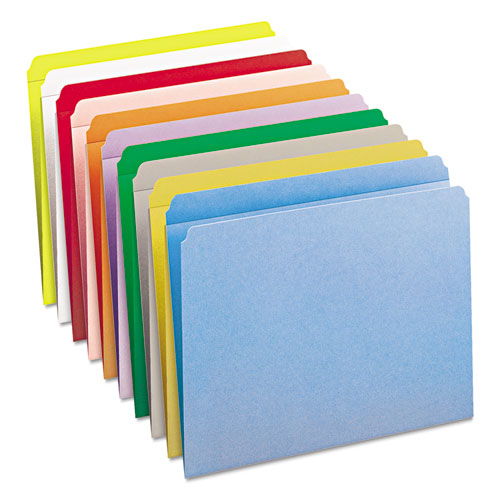 Reinforced Top Tab Colored File Folders, Straight Tab, Letter Size, Green, 100/Box