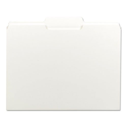 Colored File Folders, 1/3-Cut Tabs, Letter Size, White, 100/Box