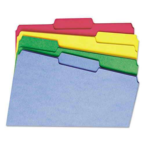 WATERSHED/CUTLESS FILE FOLDERS, 1/3-CUT TABS, LETTER SIZE, ASSORTED, 100/BOX