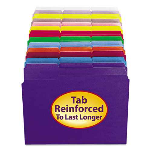 Colored File Folder Letter Size Lavender 1/3-Cut Tab 100 per Box 