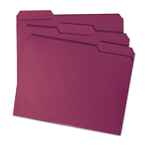 Two Tone Color File Folders Assorted Colors Letter Size 5 Color 1/3-Cut Tabs 100/Box Teal, Violet, Gray, Navy and Burgundy 