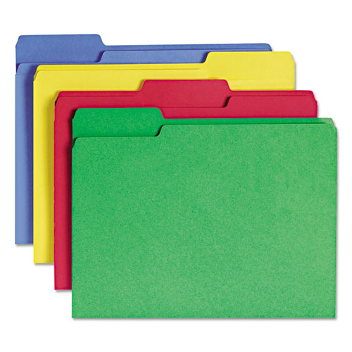 WATERSHED/CUTLESS FILE FOLDERS, 1/3-CUT TABS, LETTER SIZE, ASSORTED, 100/BOX