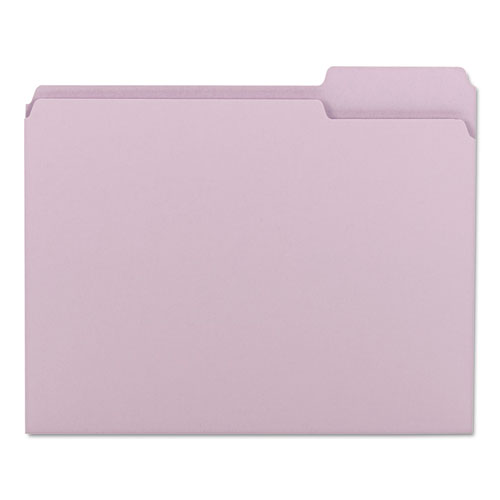 Colored File Folders, 1/3-Cut Tabs, Letter Size, Lavender, 100/Box