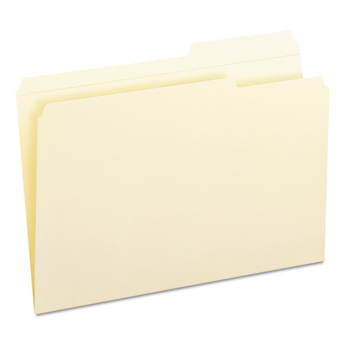 Reinforced Guide Height File Folders, 2/5-Cut Tabs, Right of Center, Legal Size, Manila, 100/Box