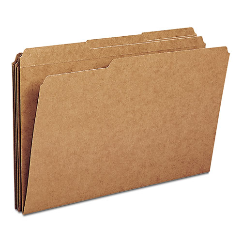 Heavyweight Kraft File Folders, 1/3-Cut Tabs, Legal Size, 11 pt. Kraft, 100/Box