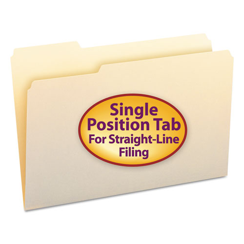 Manila File Folders, 1/3-Cut Tabs, Left Position, Legal Size, 100/Box