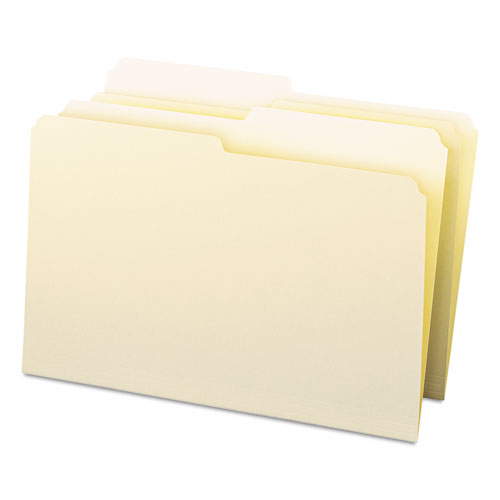 Manila File Folders, 1/2-Cut Tabs, Legal Size, 100/Box