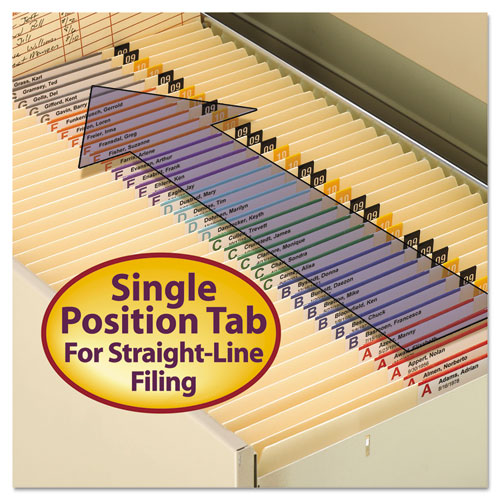 Image of Smead™ Reinforced Tab Manila File Folders, Straight Tabs, Letter Size, 0.75" Expansion, 11-Pt Manila, 100/Box