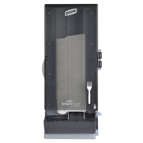 SmartStock Utensil Dispenser, Fork, 10 x 8.78 x 24.75, Smoke