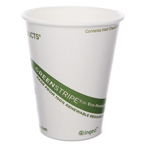 Greenstripe Renewable & Compostable Hot Cups - 8 Oz., 50/pk, 20 Pk/ct