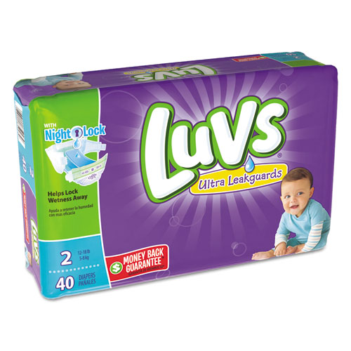 Diapers, Size 2: 12 lbs to 18 lbs, 40/Pack, 2 Pack/Carton