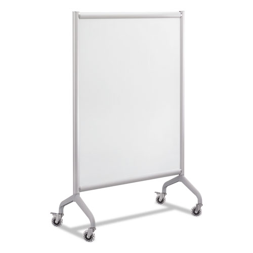 Rumba Full Panel Whiteboard Collaboration Screen, 36w x 16d x 54h, White/Gray | by Plexsupply