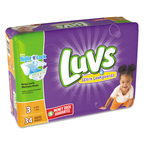 DIAPERS, SIZE 3: 16 LBS TO 28 LBS, 34/PACK, 4 PACK/CARTON