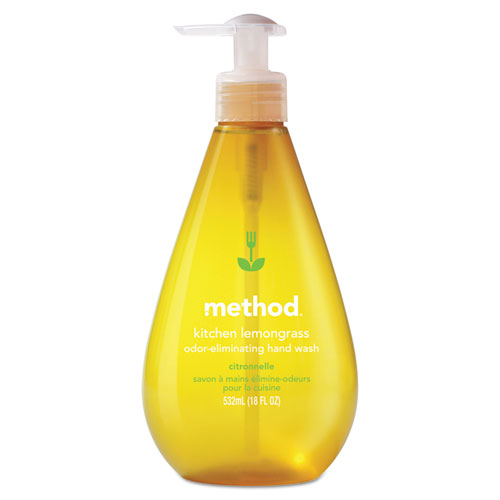 Method® Kitchen Hand Wash, Lemongrass, 18 oz Pump Bottle, 6/Carton