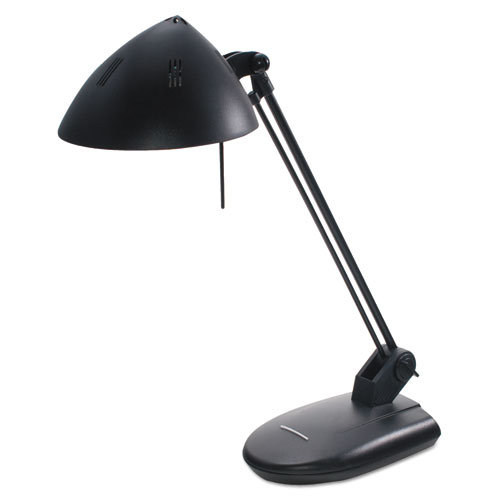 High-Output Three-Level Halogen Desk Lamp, 6.75"w x 9"d x 20.25"h, Matte Black | by Plexsupply