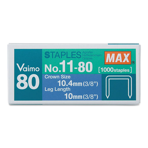 Image of Vaimo 11 Staples, 0.38" Leg, 0.5" Crown, Steel, 1,000/Box