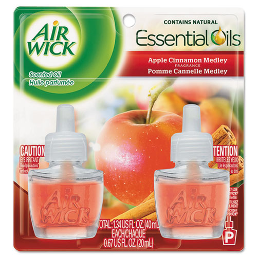 Air Wick Plug in Scented Oil Refill, 2 ct, Apple Cinnamon Medley, Air  Freshener, Essential Oils