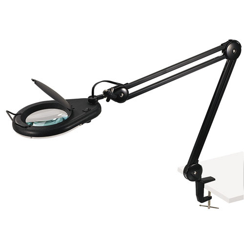 Universal® Magnifier Clamp On Desk Lamp, 33 1/4, Black