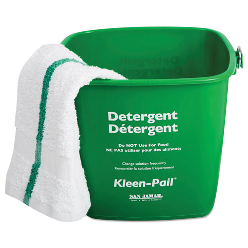 Kleen-Pail, 6 qt, Plastic, Green, 12/Carton