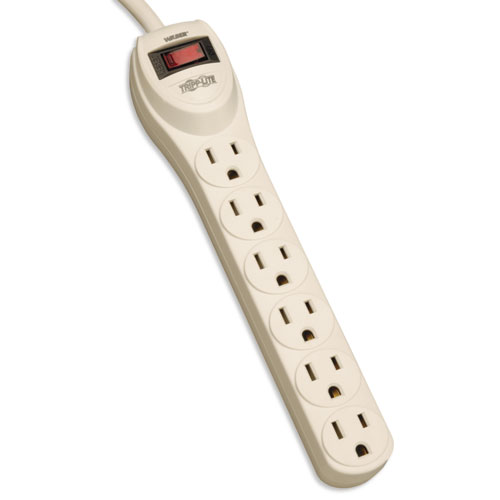 Tripp Lite Industrial Power Strip, 6 Outlets, 1 3/4 x 9 1/2 x 1/4, 4 ft Cord, Gray