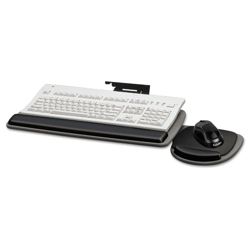 Adjustable Standard Keyboard Platform, 20.25w x 11.13d, Graphite/Black | by Plexsupply