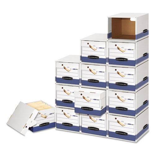 Image of File/Cube Box Shell, Legal/Letter, 23.75 x 19.75, White/Blue, 6/Carton