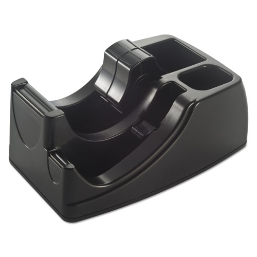 Image of Officemate Recycled 2-In-1 Heavy Duty Tape Dispenser, 1" And 3" Cores, Plastic, Black