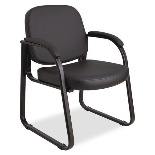 Alera Genaro Series Half-Back Sled Base Guest Chair, 25" x 24.80" x 33.66", Black