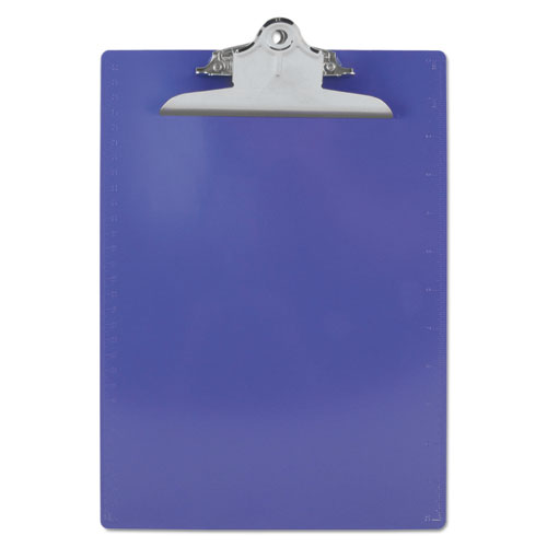 Recycled Plastic Clipboard with Ruler Edge, 1" Clip Capacity, Holds 8.5 x 11 Sheets, Purple
