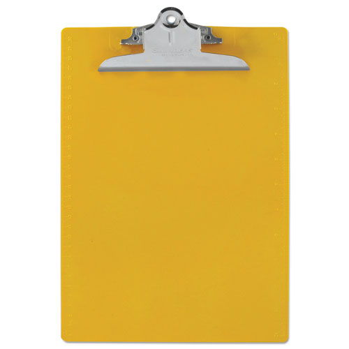 Recycled Plastic Clipboard W/ruler Edge, 1" Clip Cap, 8 1/2 X 12 Sheets, Yellow