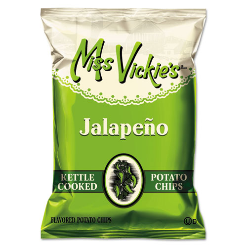 Miss Vickie's® Kettle Cooked Jalapeno Potato Chips, 1.38 oz Bag, 64/Carton