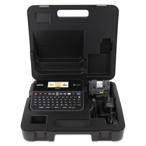 PT-D600VP PC-Connectable Label Maker with Color Display and Carry Case, 30 mm/s Print Speed, 8 x 7.63 x 3.38