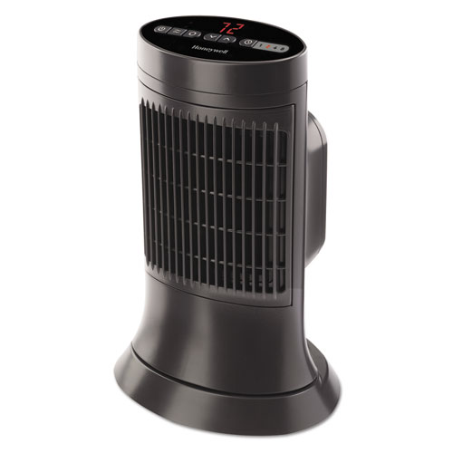 Digital Ceramic Mini Tower Heater, 750 - 1500 W, 10" x 7 5/8" x 14", Black | by Plexsupply