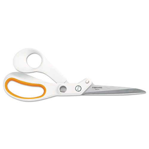 Fiskars® Amplify Mixed Media Shears, 8" Length, Pointed, White/Orange