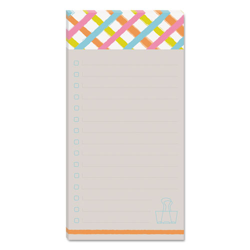 Printed Note Pads, 4 X 8, Lined, Assorted Designs, 75-Sheet, 3/pack