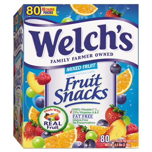 Welch's® Fruit Snacks, 0.9 oz Pouch, 80/Box