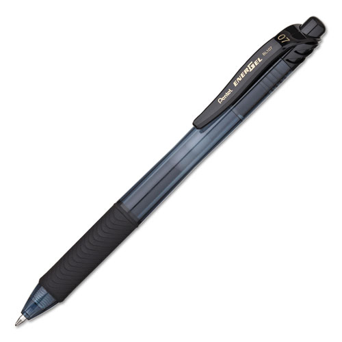 Image of Pentel® Energel-X Gel Pen, Retractable, Medium 0.7 Mm, Black Ink, Black Barrel, 24/Pack