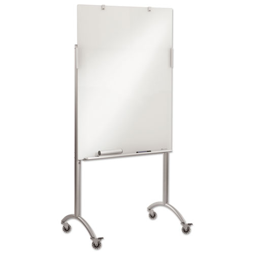 Image of Iceberg Clarity Mobile Easel With Integrated Glass Marker Board, 36 X 48 X 72, Steel