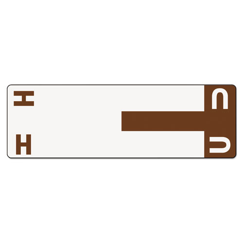 AlphaZ Color-Coded First Letter Combo Alpha Labels, H/U, 1.16 x 3.63, Dark Brown/White, 5/Sheet, 20 Sheets/Pack SMD67159