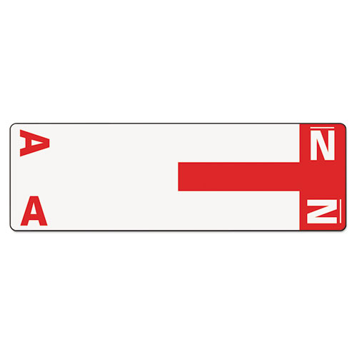 ALPHAZ COLOR-CODED FIRST LETTER COMBO ALPHA LABELS, A/N, 1.16 X 3.63, RED/WHITE, 5/SHEET, 20 SHEETS/PACK