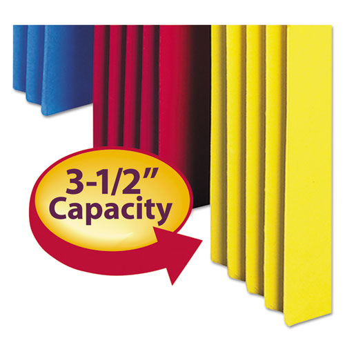 Colored File Pockets, 3.5" Expansion, Letter Size, Assorted Colors, 5/Pack