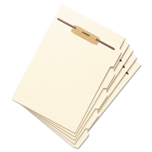 Stackable Folder Dividers w/ Fasteners, 1/5-Cut Top Tab, Letter Size, Manila, 50/Pack | by Plexsupply