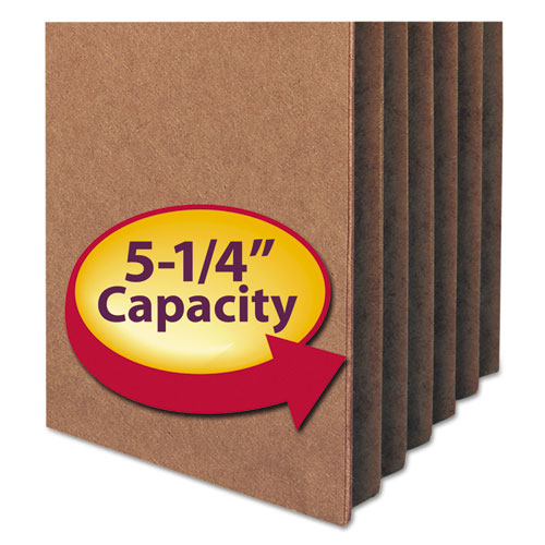 Redrope Drop Front File Pockets, 5.25" Expansion, Letter Size, Redrope, 50/Box