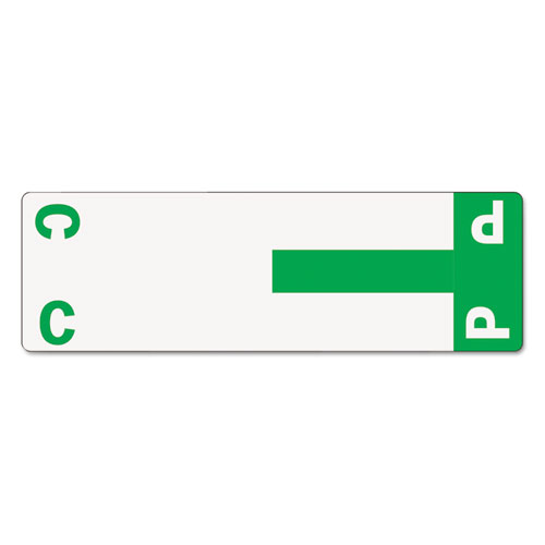 Smead™ Alphaz Color-Coded First Letter Combo Alpha Labels, C/P, 1.16 X 3.63, Dark Green/White, 5/Sheet, 20 Sheets/Pack