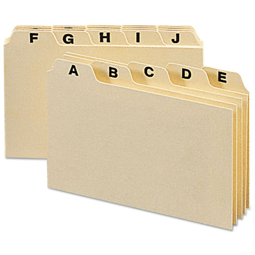 Image of Manila Card Guides, 1/5-Cut Top Tab, A to Z, 3 x 5, Manila, 25/Set