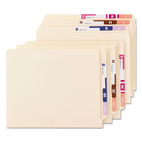 Image of Smead™ Alphaz Color-Coded Labels Starter Set, A-Z, 1.16 X 3.13, Assorted, 5/Sheet, 300 Sheets/Box