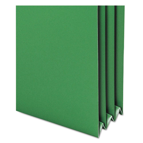 Poly Drop Front File Pockets, 3.5" Expansion, 4 Sections, Letter Size, Assorted, 4/Box